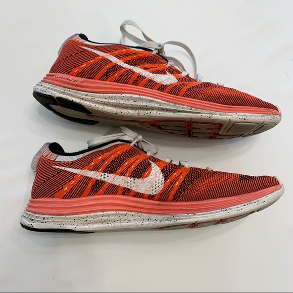 Nike Flyknit Lunar 1 Orange Sneakers GUC 8 - Picture 3 of 8